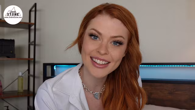 Sexy redhead college co-ed Ellie Clutch seduces her teacher